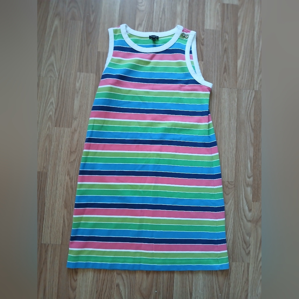 Talbots Petites Colorful Women's Striped Sleeveless Dress